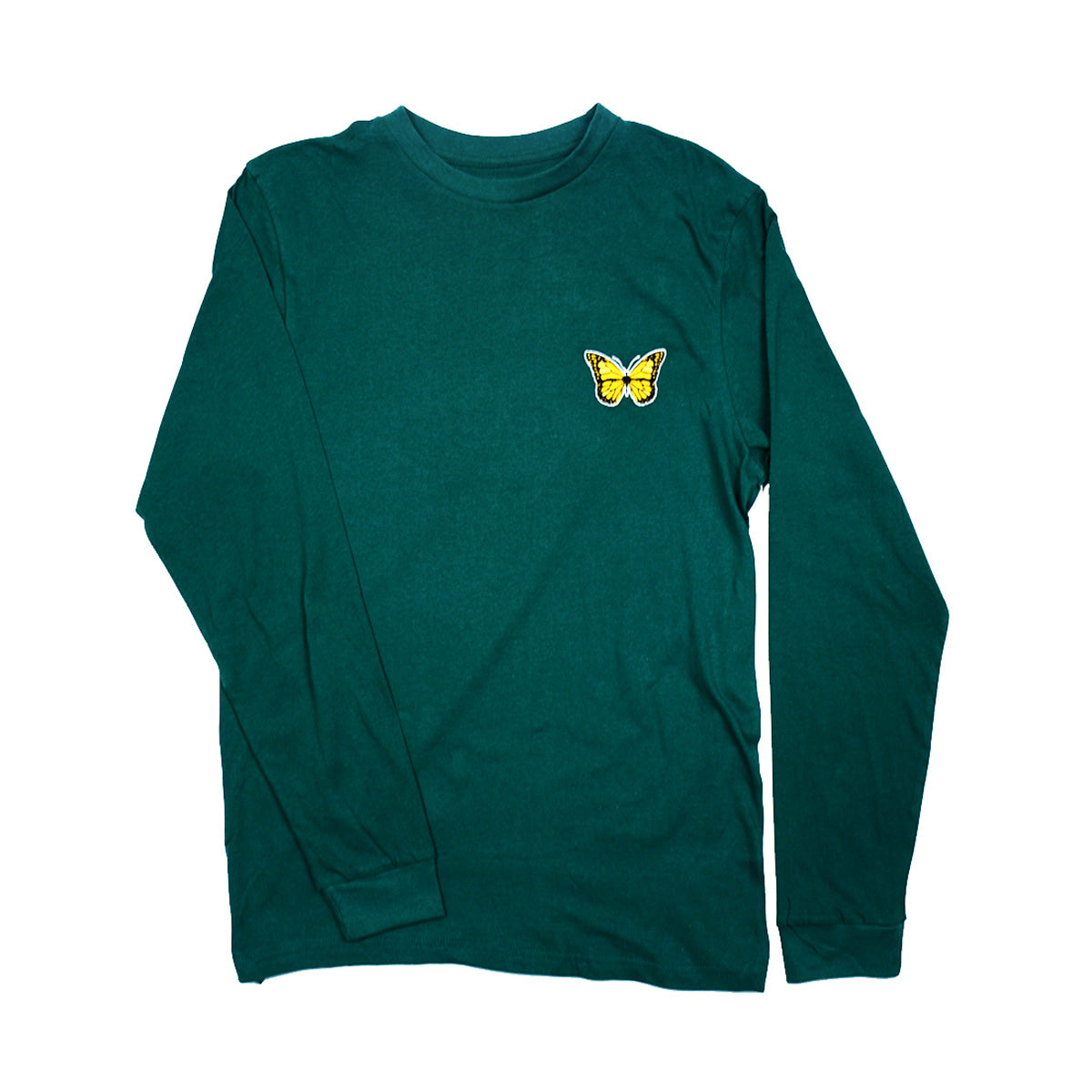 Butterfly Embroidery Cotton Long Sleeve T-Shirt